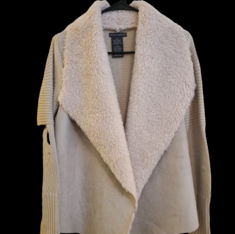 Chelsea & Theodore Stearling, Knit Open Cardigan Sweater